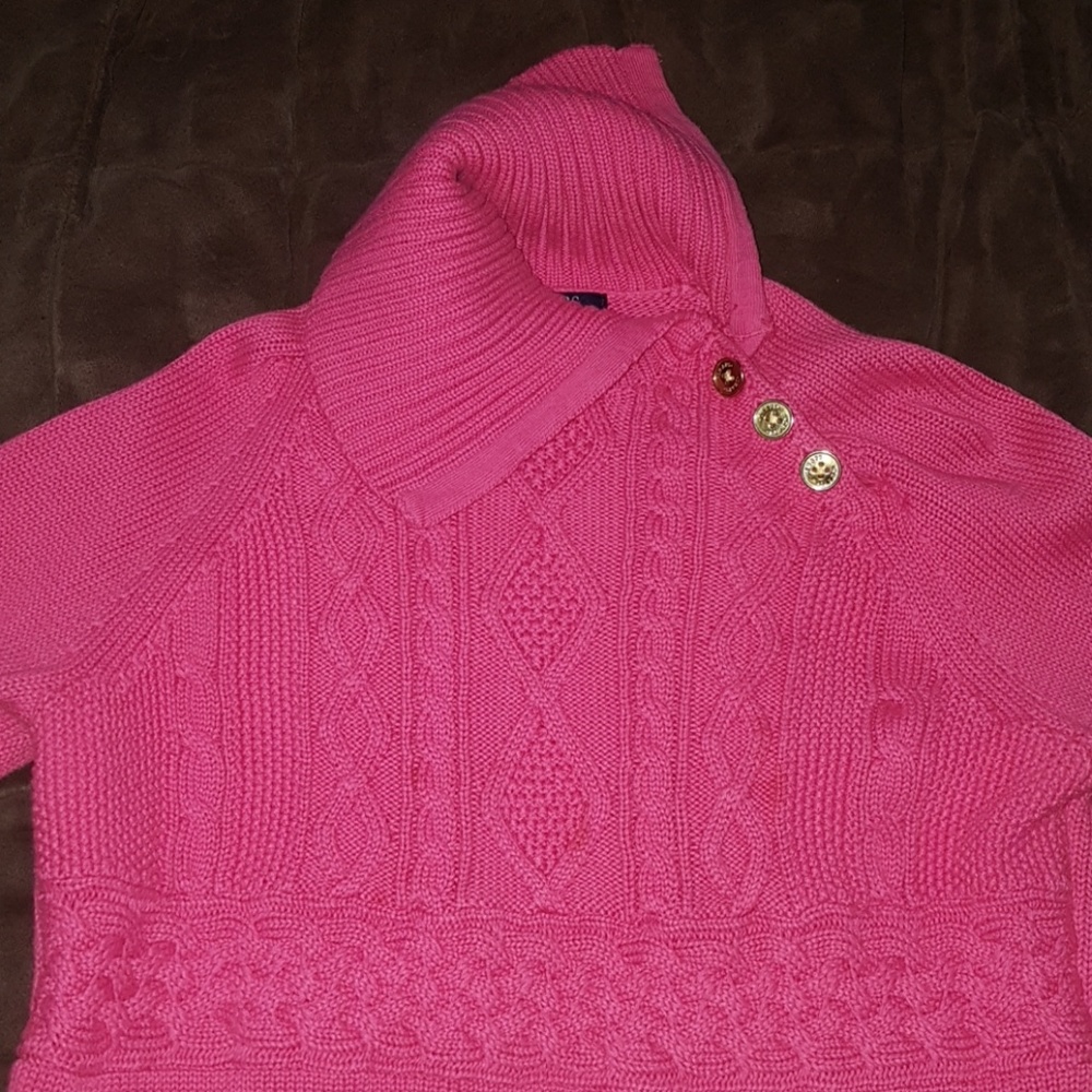 "Chaps" pink versatile neck sweater